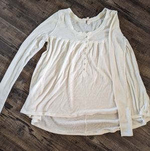 Free People waffle knit tunic with slits on the side